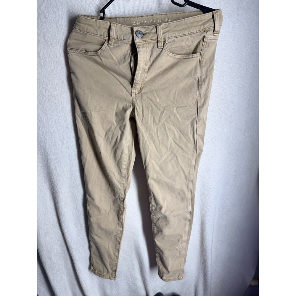 American Eagle Khaki Skinny Pants Tan Size 6 Short Women Casual Stretch Jeans